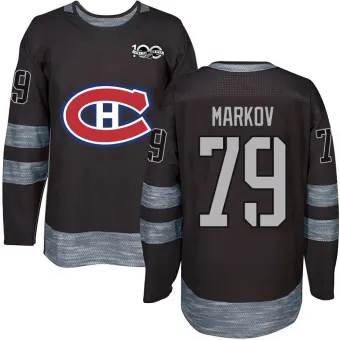 Men's Andrei Markov Montreal Canadiens 1917-2017 100th Anniversary Jersey - Black Authentic