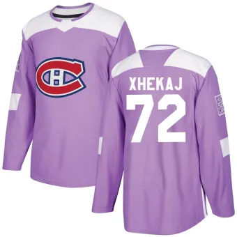 Men's Arber Xhekaj Montreal Canadiens Fights Cancer Practice Jersey - Purple Authentic