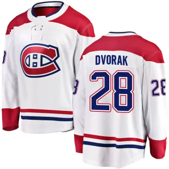 Men's Christian Dvorak Montreal Canadiens Away Jersey - White Breakaway