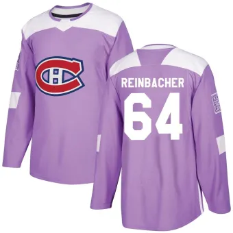 Men's David Reinbacher Montreal Canadiens Fights Cancer Practice Jersey - Purple Authentic