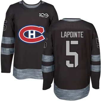 Men's Guy Lapointe Montreal Canadiens 1917-2017 100th Anniversary Jersey - Black Authentic