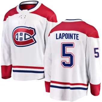 Men's Guy Lapointe Montreal Canadiens Away Jersey - White Breakaway