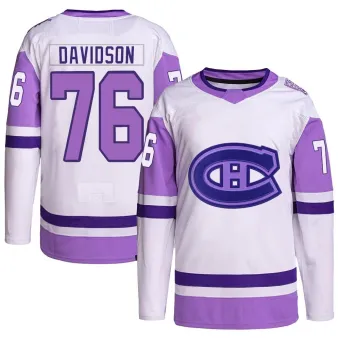 Men's Jared Davidson Montreal Canadiens Hockey Fights Cancer Primegreen Jersey - White/Purple Authentic