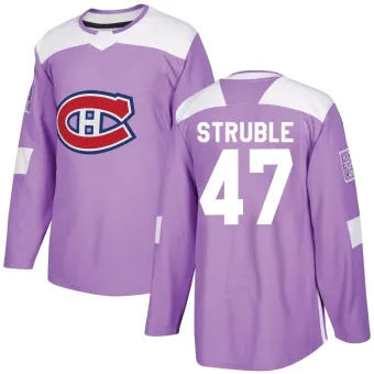 Men's Jayden Struble Montreal Canadiens Fights Cancer Practice Jersey - Purple Authentic