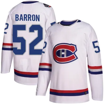 Men's Justin Barron Montreal Canadiens 2017 100 Classic Jersey - White Authentic