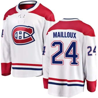 Men's Logan Mailloux Montreal Canadiens Away Jersey - White Breakaway