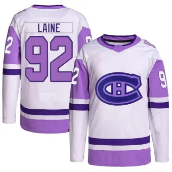 Men's Patrik Laine Montreal Canadiens Hockey Fights Cancer Primegreen Jersey - White/Purple Authentic