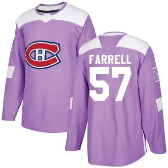 Men's Sean Farrell Montreal Canadiens Fights Cancer Practice Jersey - Purple Authentic