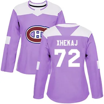 Women's Arber Xhekaj Montreal Canadiens Fights Cancer Practice Jersey - Purple Authentic