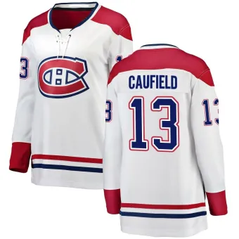 Women's Cole Caufield Montreal Canadiens Away Jersey - White Breakaway