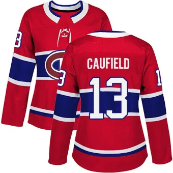 Women's Cole Caufield Montreal Canadiens Home Jersey - Red Authentic