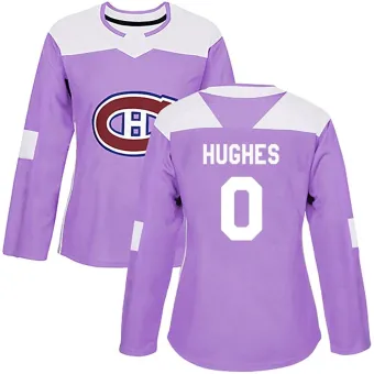 Women's Connor Hughes Montreal Canadiens Fights Cancer Practice Jersey - Purple Authentic