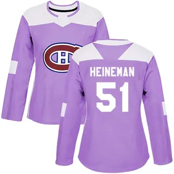 Women's Emil Heineman Montreal Canadiens Fights Cancer Practice Jersey - Purple Authentic