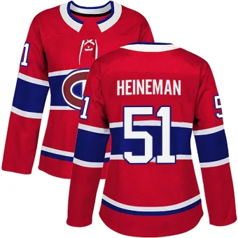 Women's Emil Heineman Montreal Canadiens Home Jersey - Red Authentic