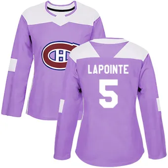 Women's Guy Lapointe Montreal Canadiens Fights Cancer Practice Jersey - Purple Authentic