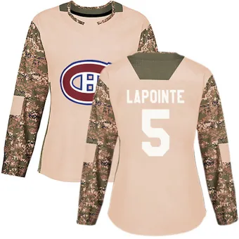 Women's Guy Lapointe Montreal Canadiens Veterans Day Practice Jersey - Camo Authentic