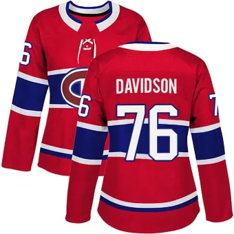 Women's Jared Davidson Montreal Canadiens Home Jersey - Red Authentic