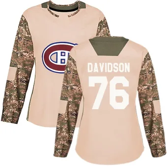 Women's Jared Davidson Montreal Canadiens Veterans Day Practice Jersey - Camo Authentic