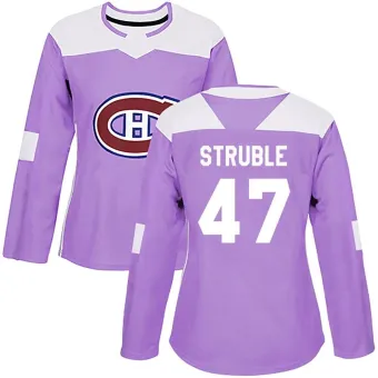 Women's Jayden Struble Montreal Canadiens Fights Cancer Practice Jersey - Purple Authentic