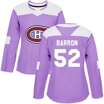 Women's Justin Barron Montreal Canadiens Fights Cancer Practice Jersey - Purple Authentic