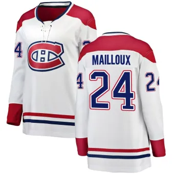 Women's Logan Mailloux Montreal Canadiens Away Jersey - White Breakaway