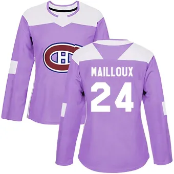 Women's Logan Mailloux Montreal Canadiens Fights Cancer Practice Jersey - Purple Authentic