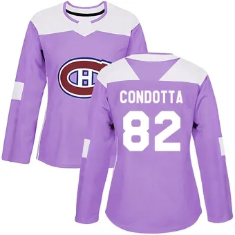 Women's Lucas Condotta Montreal Canadiens Fights Cancer Practice Jersey - Purple Authentic