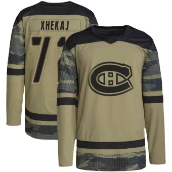 Youth Arber Xhekaj Montreal Canadiens Military Appreciation Practice Jersey - Camo Authentic