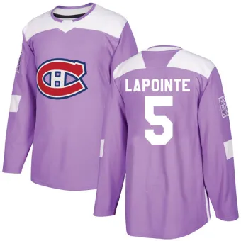 Youth Guy Lapointe Montreal Canadiens Fights Cancer Practice Jersey - Purple Authentic